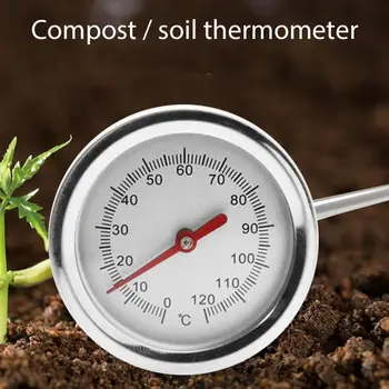 Портативный Компостный тестер почвы Измерительный зонд из нержавеющей стали, Удобрение для почвы, Термометр для воды, Монитор температуры Изображение 2