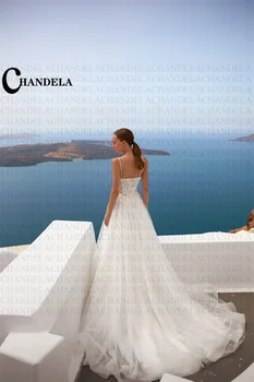Привлекательные свадебные платья на бретельках с открытой спиной и без рукавов 2023 года, персонализированное платье невесты Изображение 2