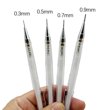 Простой прозрачный механический карандаш 0,3 0,5 0,7 0,9 мм, Автоматическая заправка грифеля для рисования, письменные принадлежности, канцелярские принадлежности Изображение 2