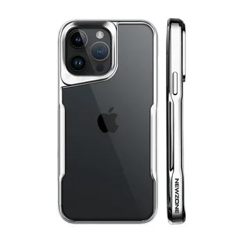 Противоударный чехол для телефона с мягкой рамкой из ТПУ для iPhone 13 14 15 12 Pro Max с гальваническим покрытием, акриловая прозрачная задняя крышка