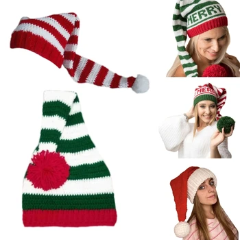 Рождественская вечеринка Шляпа Сантаклаус Теплая вязаная праздничная шляпа Семейный фестивальный головной убор