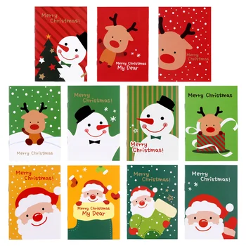 Рождественские Блокноты, Карманный Блокнот с Рисунком Санта-Снеговика Лося, Блокнот для Заметок в Стиле Колледжа для Рождественских Чулок, Рождественская Вечеринка