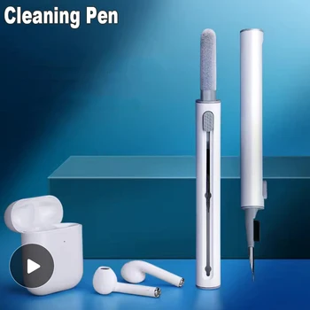 Ручка-очиститель для Airpods Ручка для чистки наушников для Bluetooth-гарнитуры Инструменты для чистки клавиатуры Очиститель Съемник колпачка для ключей Набор для чистки Изображение 2