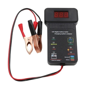 Светодиодный цифровой анализатор заряда аккумулятора, тестер автомобильного аккумулятора 12V, Инструмент для измерения заряда автомобиля, диагностический инструмент, анализатор системы зарядки KXRE