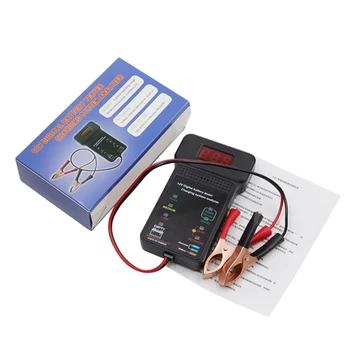 Светодиодный цифровой анализатор заряда аккумулятора, тестер автомобильного аккумулятора 12V, Инструмент для измерения заряда автомобиля, диагностический инструмент, анализатор системы зарядки KXRE Изображение 2