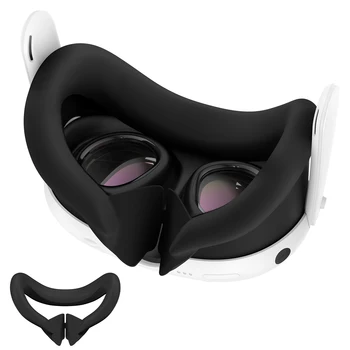 Силиконовая накладка для лица виртуальной реальности Моющаяся накладка для лица Сменная подушка для лица с блокирующей свет накладкой для носа для гарнитуры виртуальной реальности Meta Quest 3