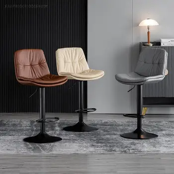 Скандинавские барные стулья для домашнего использования Современная Простая спинка Роскошный Подъемник для барного кресла Поворотный Высокие барные стулья для кассира