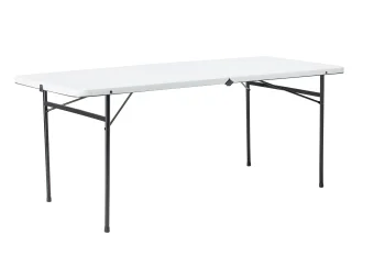 Складной пластиковый стол с двумя ножками, белый и черный