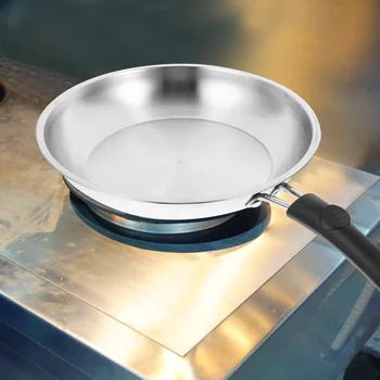 Сковорода для дома и кухни, антипригарная сковорода, походная посуда из нержавеющей стали, Плоская Изображение 2