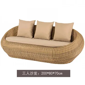 Современный уличный диван для отдыха, комбинация мебели для патио из ротанга Изображение 2