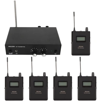Стереосистема ANLEON S2 с беспроводным встроенным монитором на 4 частоты, профессиональная цифровая система мониторинга сцены с 5 приемниками
