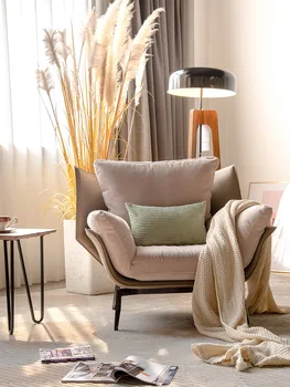 строго подобранный итальянский минималистский домашний дизайнерский одноместный диван, художественное кресло для отдыха на балконе Изображение 2