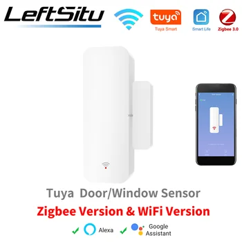 Требуется беспроводной дверной датчик Tuya Zigbee для автоматизации умного дома, пульт дистанционного управления, работа с Alexa Google Home, шлюз Zigbee.