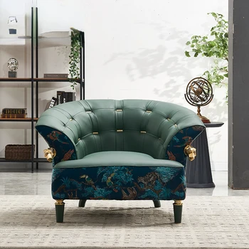Удобное дизайнерское кресло с ворсом, Современный диван-кресло, одноместное дизайнерское кресло для отдыха в роскошном отеле Изображение 2
