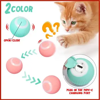 Умные электрические игрушки для кошек с мячом, автоматические катящиеся игрушки для кошек для интерактивных игр в помещении, обучающие кошек Самодвижущиеся игрушки для котенков