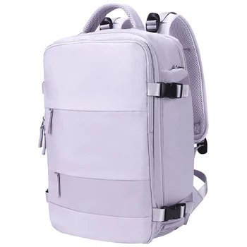 Фиолетовый рюкзак, многофункциональная дорожная сумка, Большой вместительный рюкзак, сумки через плечо для женщин с отдельным карманом для обуви, рюкзак Изображение 2