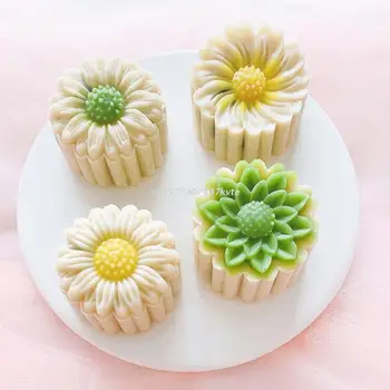 Формочка для печенья Moon Cake Mold Изысканный узор в стиле DIY Украшение торта из пищевого пластика в форме китайской маргаритки Home