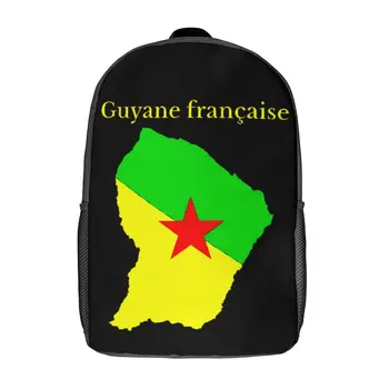Французская Гвиана (Guyane Française), Карта флага, Французский Регион_34350934 17-дюймовый Рюкзак через плечо Vintage Sports Activities Classic