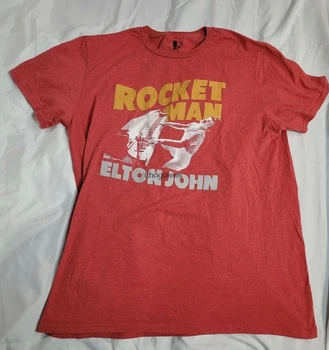 Футболка Elton John Rocket Man из красного золота, большая футболка с фильмом Rocketman, концертная футболка