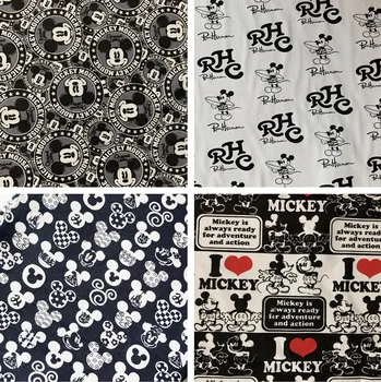Холщовые ткани Disney Mickey Плотный хлопок Домашний текстиль своими руками Наволочка Скатерть Одежда для домашних животных Ткани для рукоделия