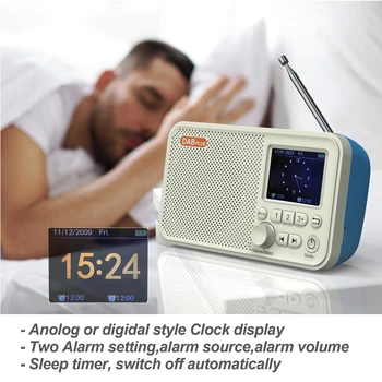 Цифровое радио C10 DAB /DAB + FM, Светодиодный динамик, Портативный MP3-плеер с громкой связью, Изображение 2