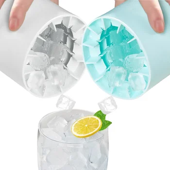 Чашка-ведерко для льда Силиконовая круглая форма для кубиков льда Кухонный гаджет Льдогенератор Мини Экономия места Быстрая заморозка для вечеринки в баре Виски Пиво