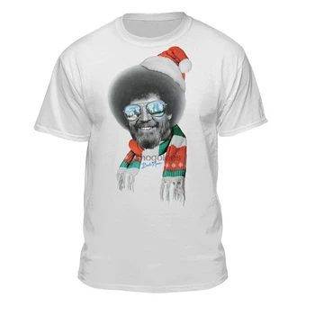 Шляпа и шарф Санта-Клауса Боба Росса, официальная лицензированная рождественская белая футболка