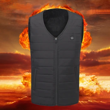 Электрическая термокуртка унисекс, перезаряжаемый тепловой жилет с подогревом, 3 уровня нагрева, 3 зоны обогрева, осенне-зимняя верхняя одежда