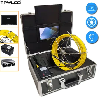 Эндоскопическая система для осмотра трубопроводов и канализации с 7-дюймовым цветным TFT-ЖК-экраном 6,5 мм, головка промышленной камеры 20 м с видеорегистратором