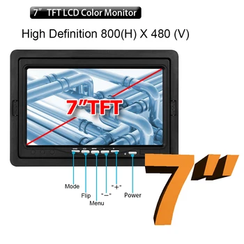 Эндоскопическая система для осмотра трубопроводов и канализации с 7-дюймовым цветным TFT-ЖК-экраном 6,5 мм, головка промышленной камеры 20 м с видеорегистратором Изображение 2
